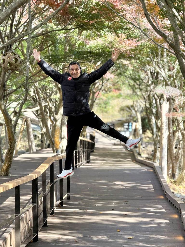 Tokyo'da parkta hatıra fotoğrafı